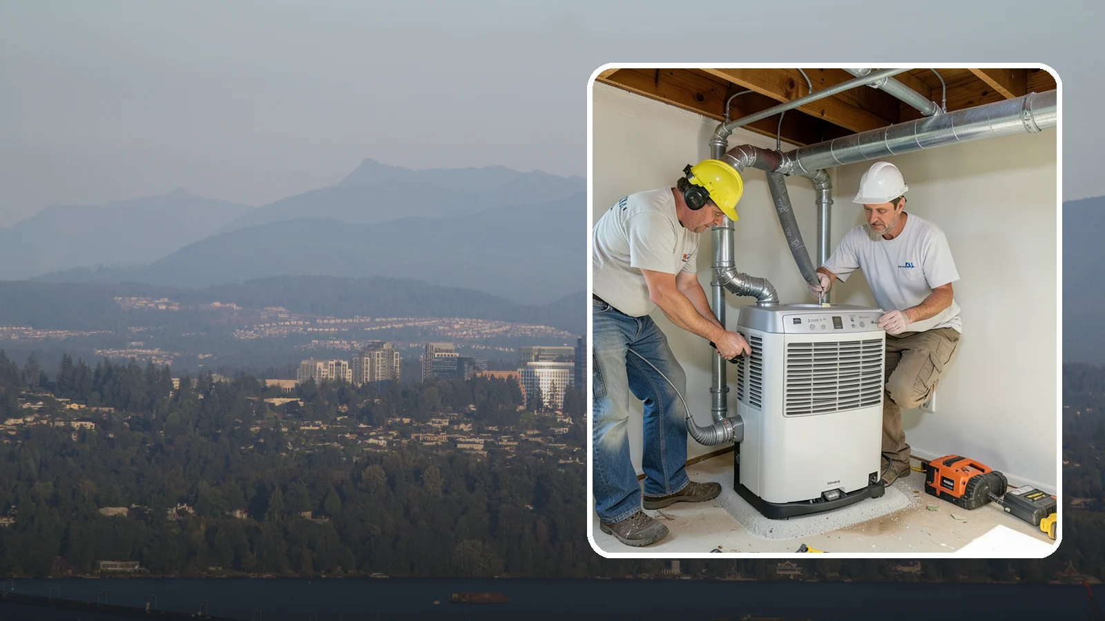 Basement Dehumidifier Installation in Medina, King County, WA - Adding a dedicated, drainable dehumidifier that holds basement or crawlspace humidity at a safe, consistent level.