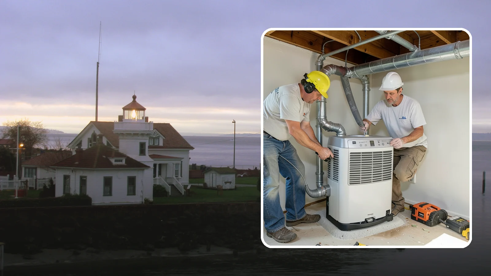 Basement Dehumidifier Installation in Mukilteo, Snohomish County, WA - Adding a dedicated, drainable dehumidifier that holds basement or crawlspace humidity at a safe, consistent level.