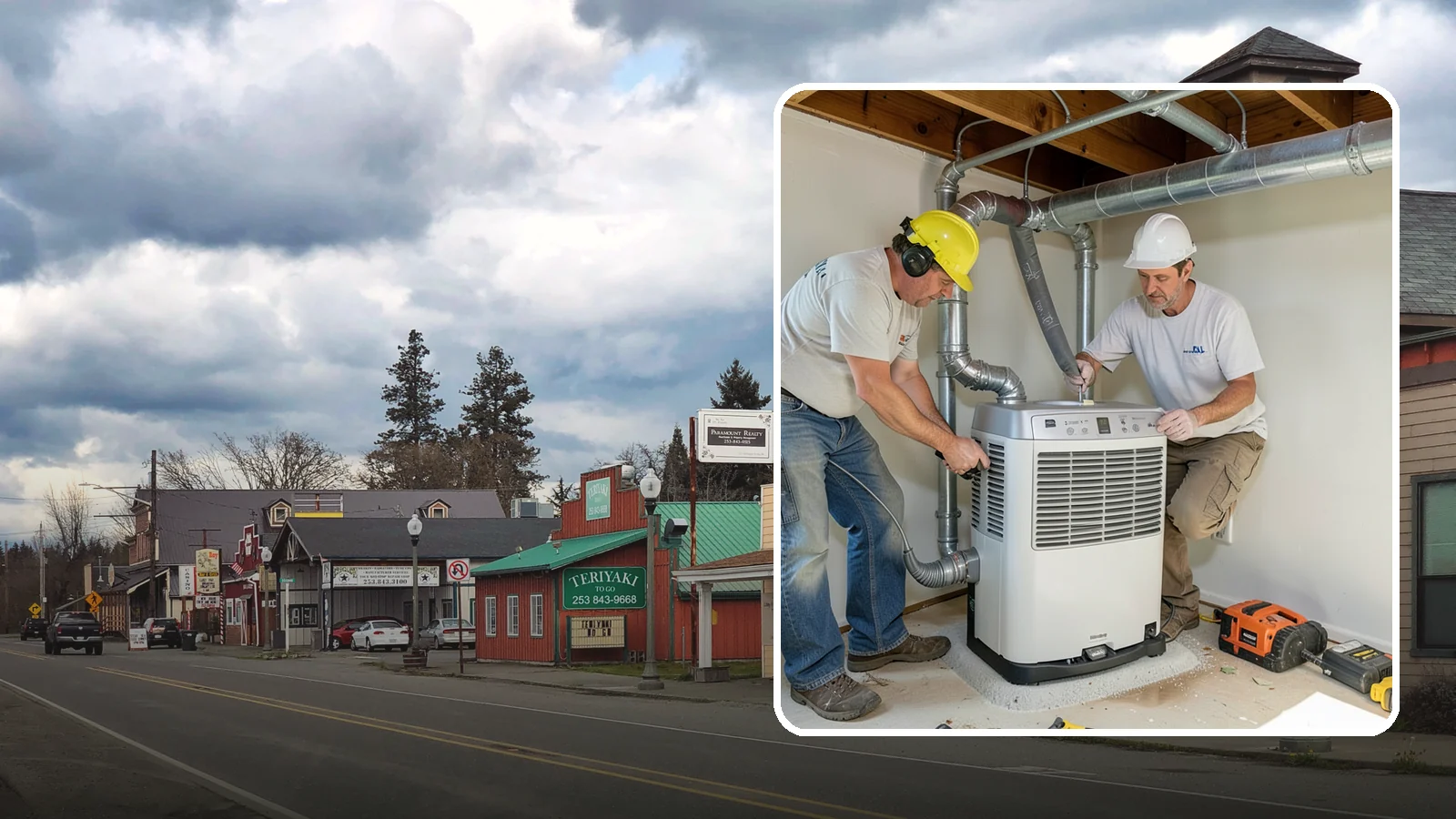 Basement Dehumidifier Installation in Roy, Pierce County, WA - Adding a dedicated, drainable dehumidifier that holds basement or crawlspace humidity at a safe, consistent level.