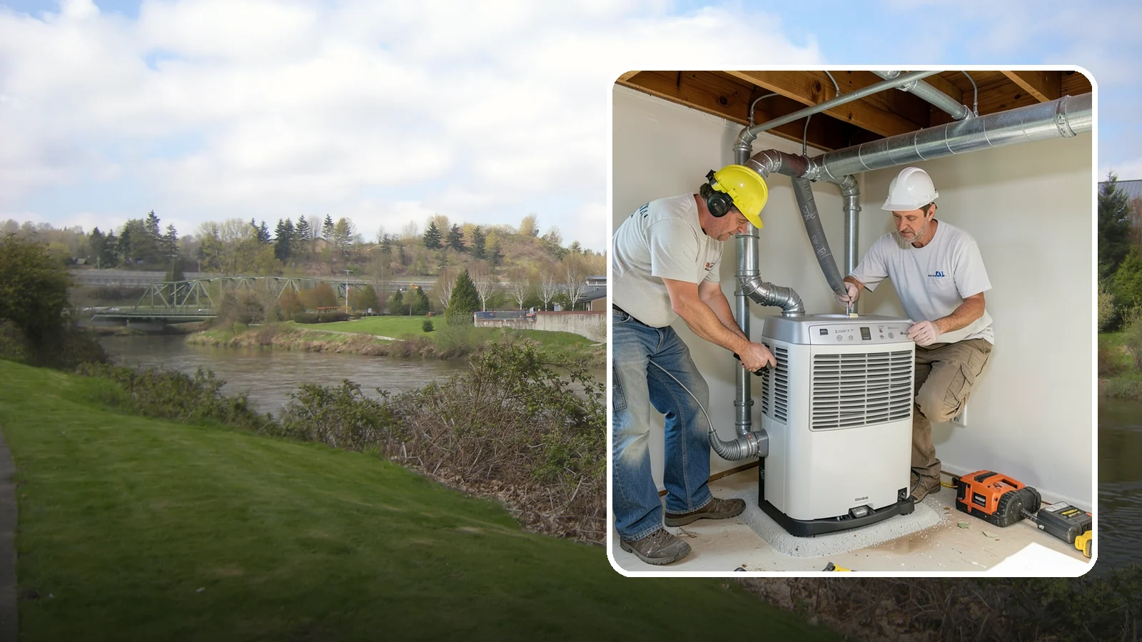 Basement Dehumidifier Installation in Tukwila, King County, WA - Adding a dedicated, drainable dehumidifier that holds basement or crawlspace humidity at a safe, consistent level.