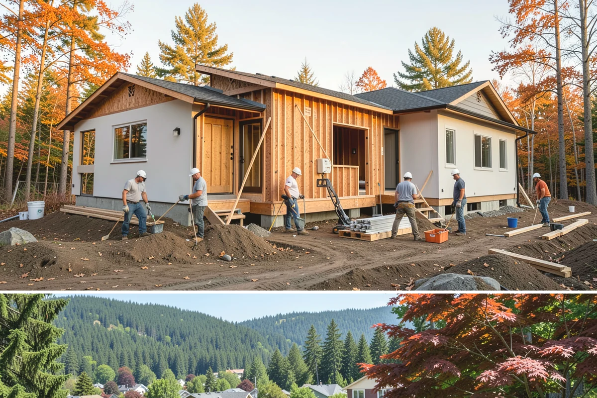 Basement Egress Window in Index, Snohomish County, WA - We schedule the excavation and foundation cut during drier weather to keep the opening protected.