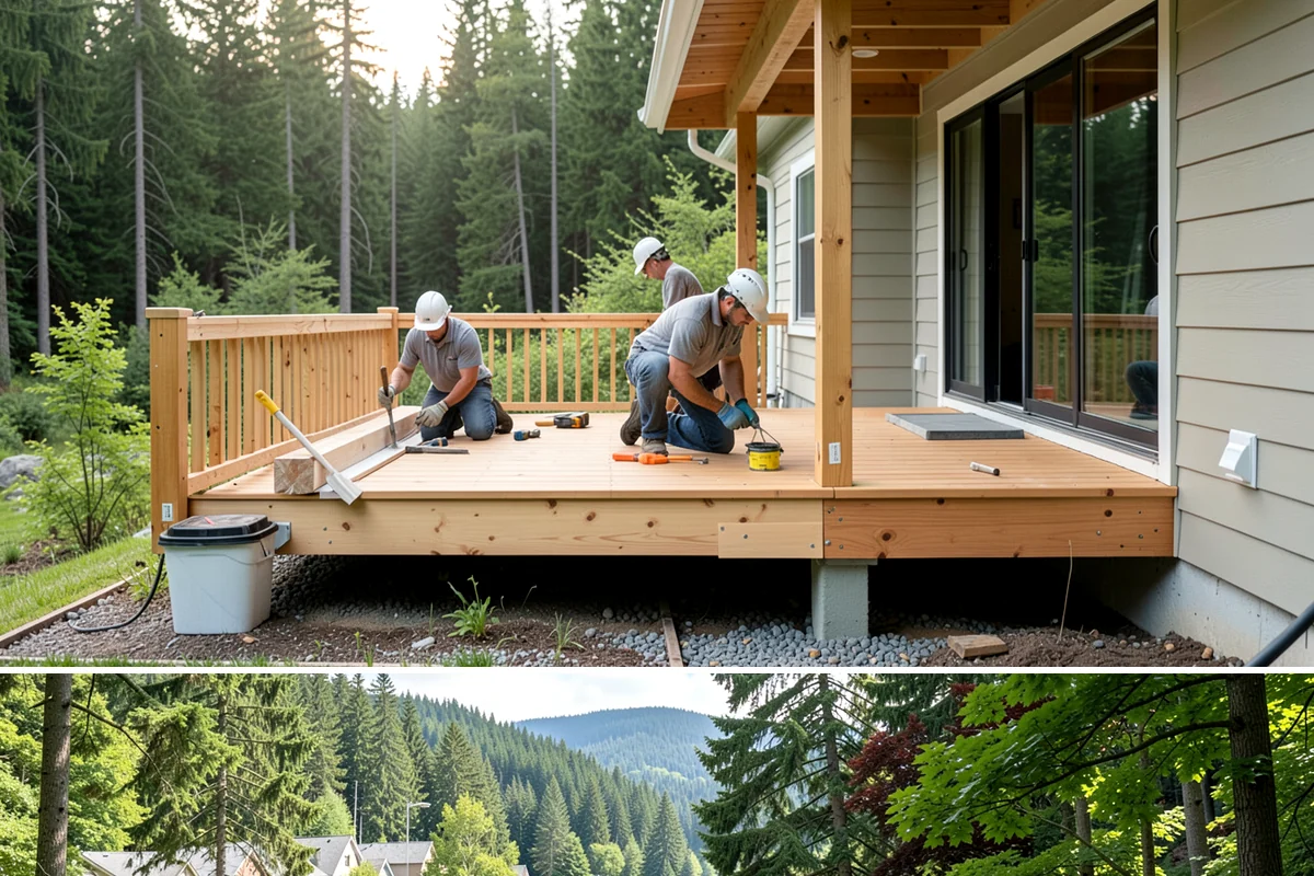 Basement Egress Window in Lake Forest Park, King County, WA - We schedule the excavation and foundation cut during drier weather to keep the opening protected.