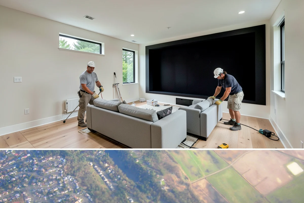 Basement Flooring Installation in Algona, King County, WA - Basement flooring can be installed any season, with moisture testing especially valuable during the wet winter months.