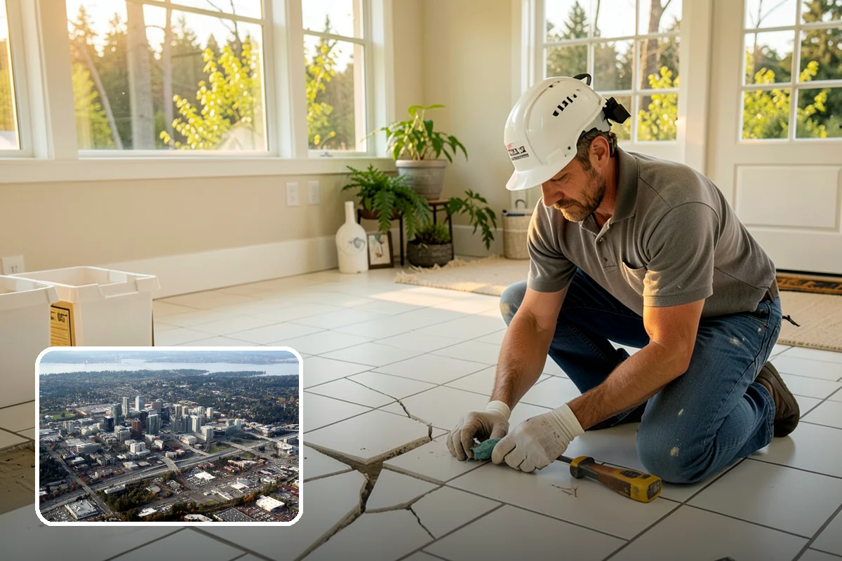 Basement Flooring Installation in Bellevue, King County, WA - Waterproof materials suited to below-grade moisture