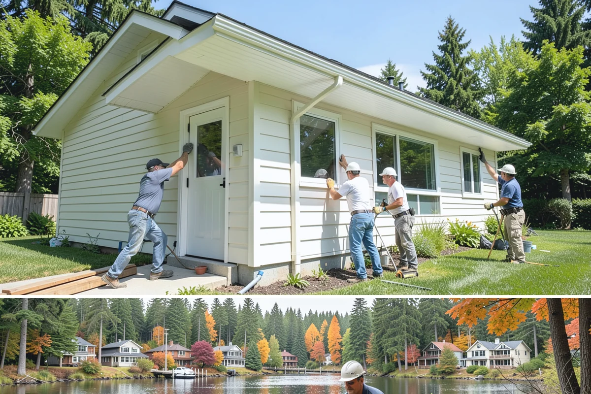 Basement Flooring Installation in La Conner, Skagit County, WA - Basement flooring can be installed any season, with moisture testing especially valuable during the wet winter months.