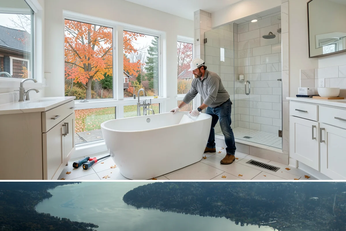 Basement Flooring Installation in Sammamish, King County, WA - Basement flooring can be installed any season, with moisture testing especially valuable during the wet winter months.