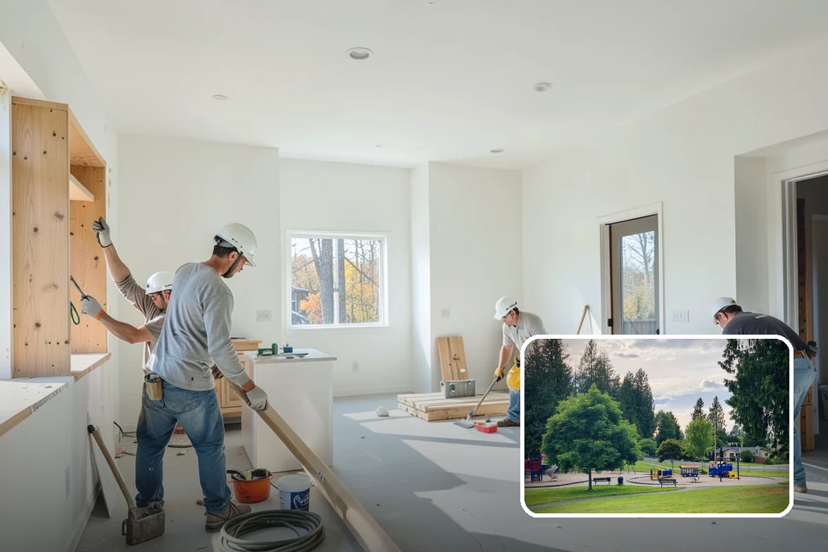 Basement Flooring in Bonney Lake, Pierce County, WA - Uses moisture-tolerant flooring materials