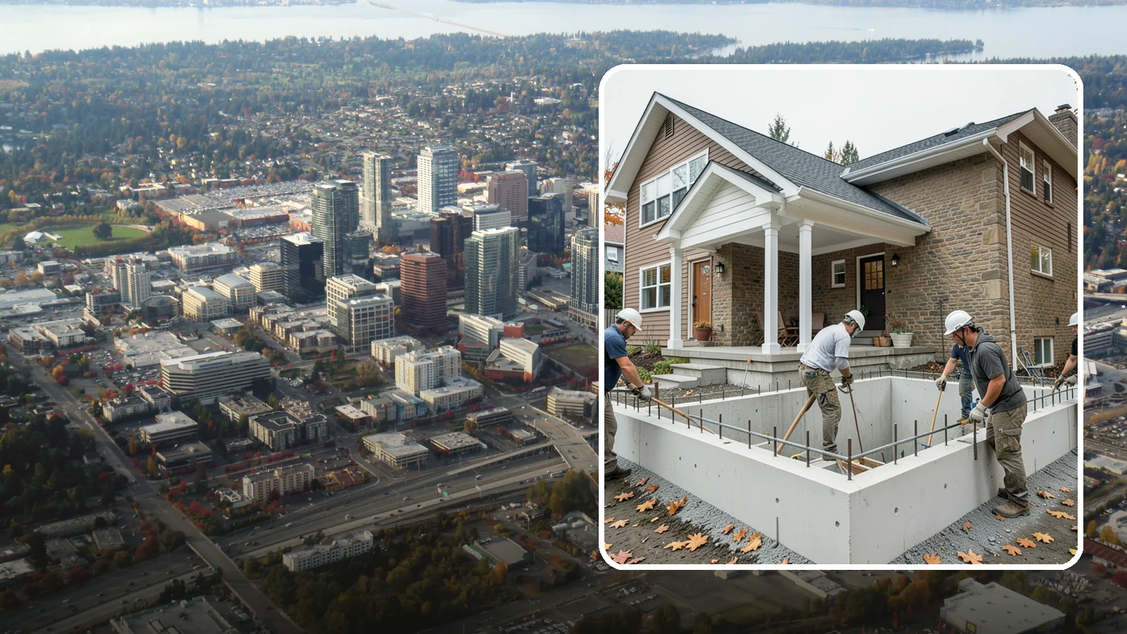 Basement Foundation in Bellevue, King County, WA - We construct full-depth basement foundations that add livable square footage while standing up to Northwest groundwater.