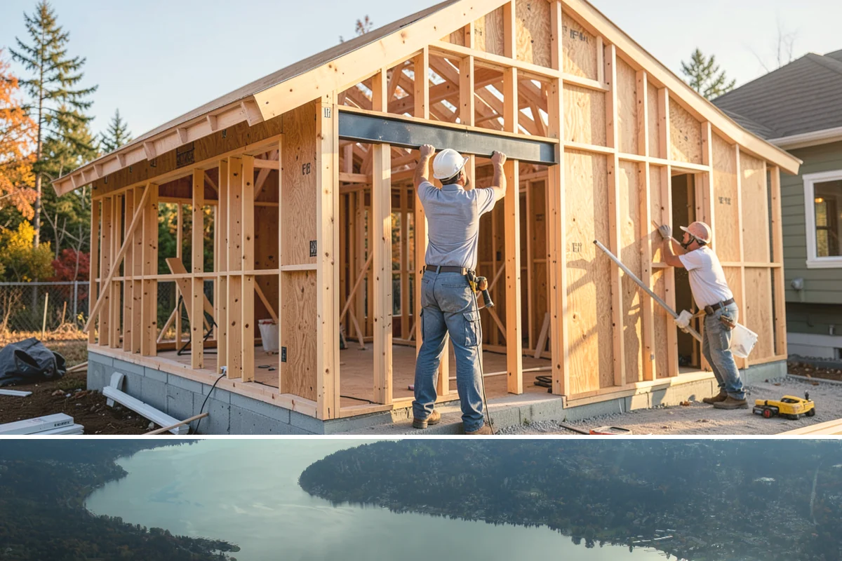 Basement Foundation in Sammamish, King County, WA - Deep excavation is best in drier months when soils are more stable