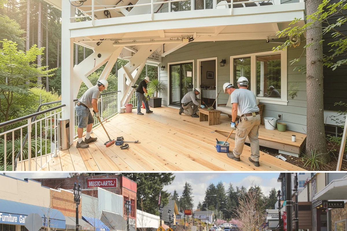 Basement Framing in Bothell, King County, WA - Framing happens indoors and is well suited to the wet season when outdoor work slows.
