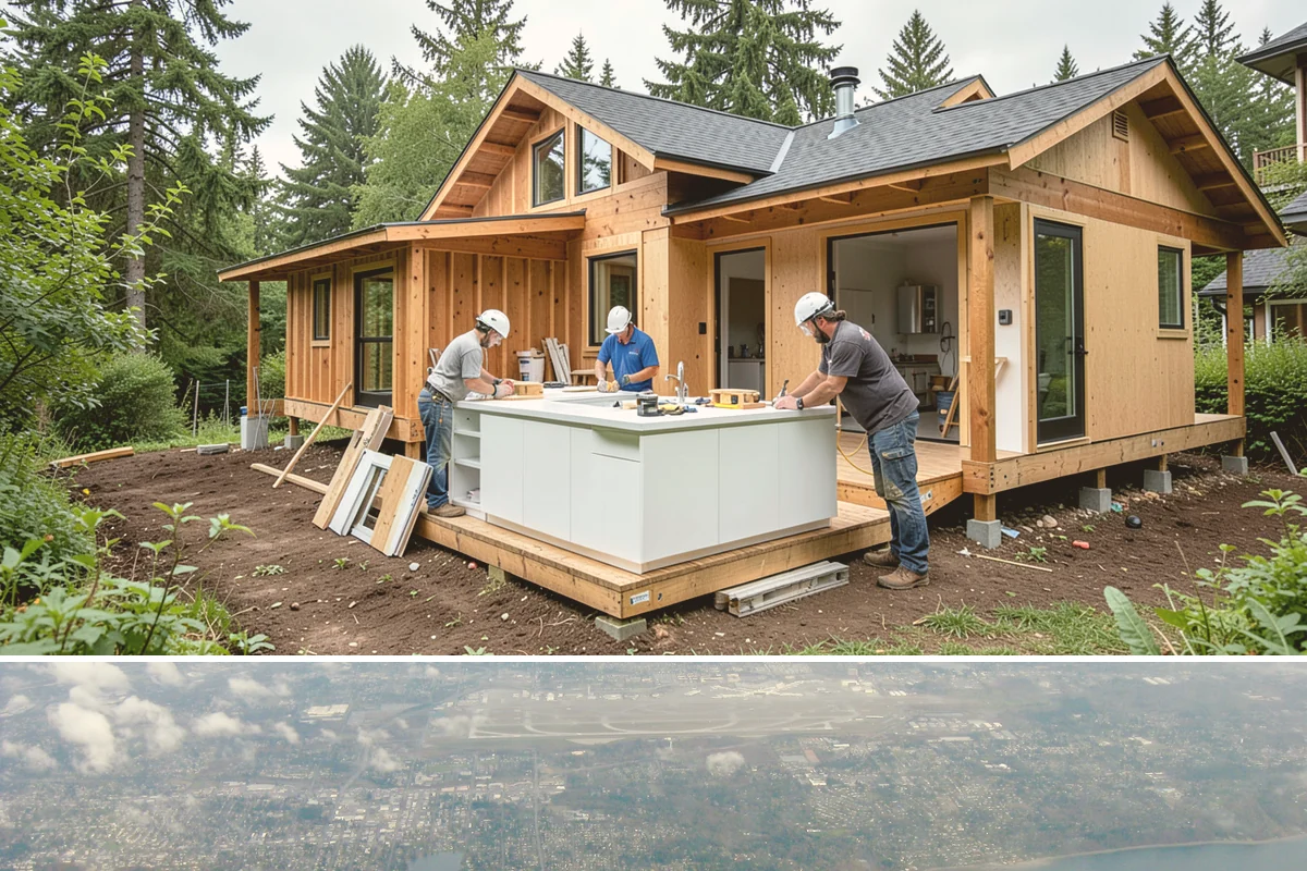 Basement Framing in Burien, King County, WA - Framing happens indoors and is well suited to the wet season when outdoor work slows.