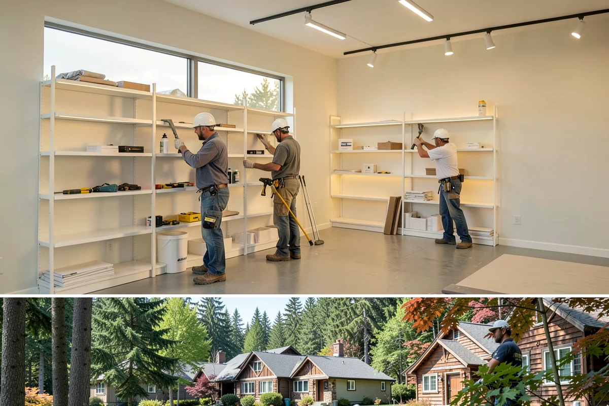 Basement Framing in Edgewood, Pierce County, WA - Framing happens indoors and is well suited to the wet season when outdoor work slows.