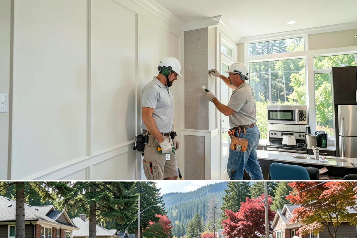 Basement Framing in Hunts Point, King County, WA - Framing happens indoors and is well suited to the wet season when outdoor work slows.