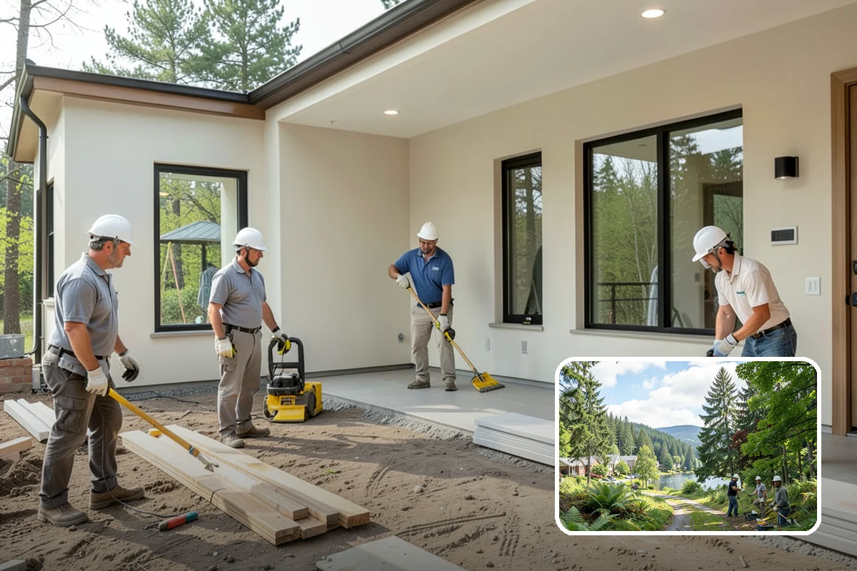 Basement Framing in Lake Forest Park, King County, WA - Defines rooms and usable layout