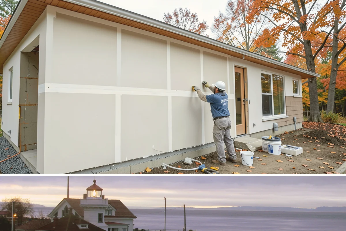 Basement Framing in Mukilteo, Snohomish County, WA - Framing happens indoors and is well suited to the wet season when outdoor work slows.