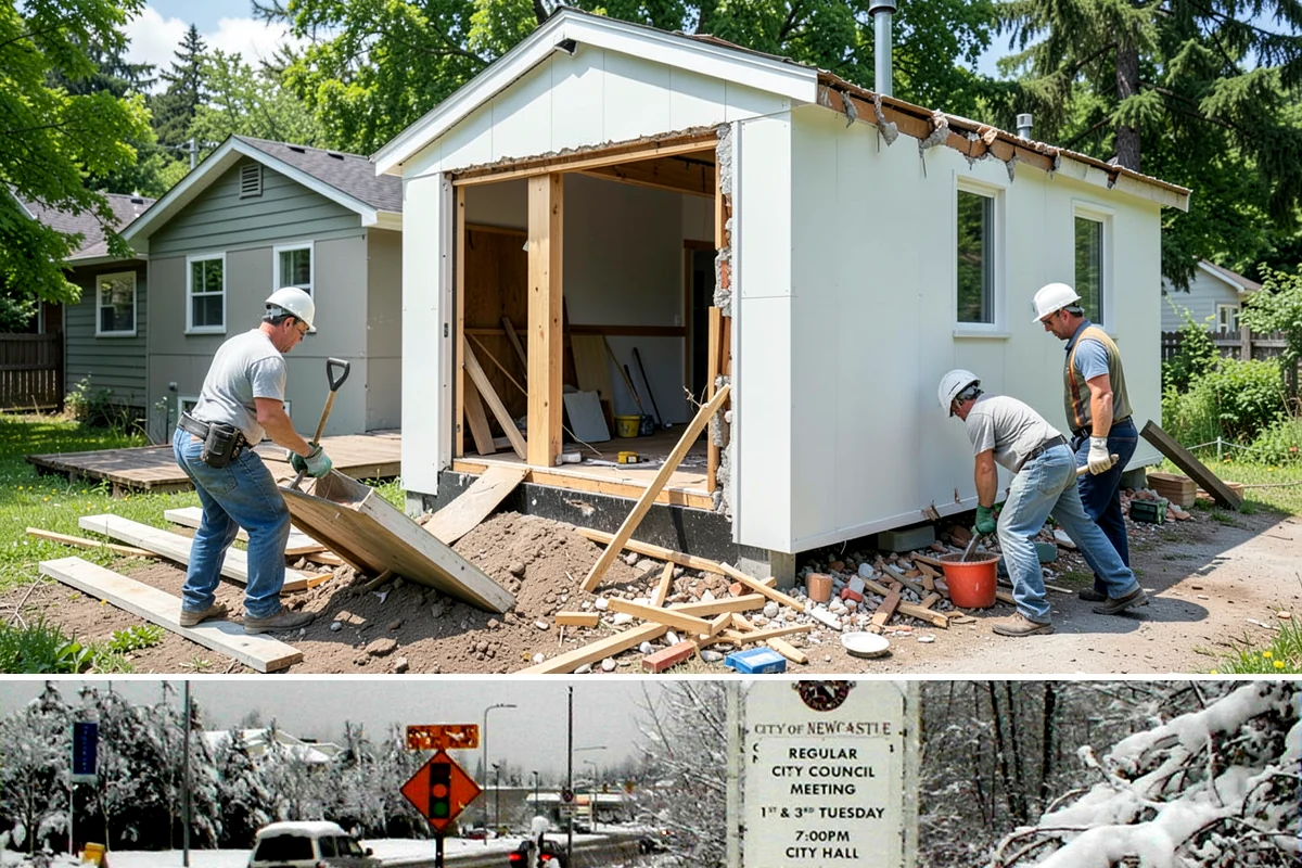 Basement Framing in Newcastle, King County, WA - Framing happens indoors and is well suited to the wet season when outdoor work slows.