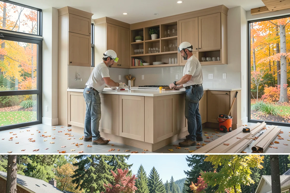 Basement Framing in Orting, Pierce County, WA - Framing happens indoors and is well suited to the wet season when outdoor work slows.