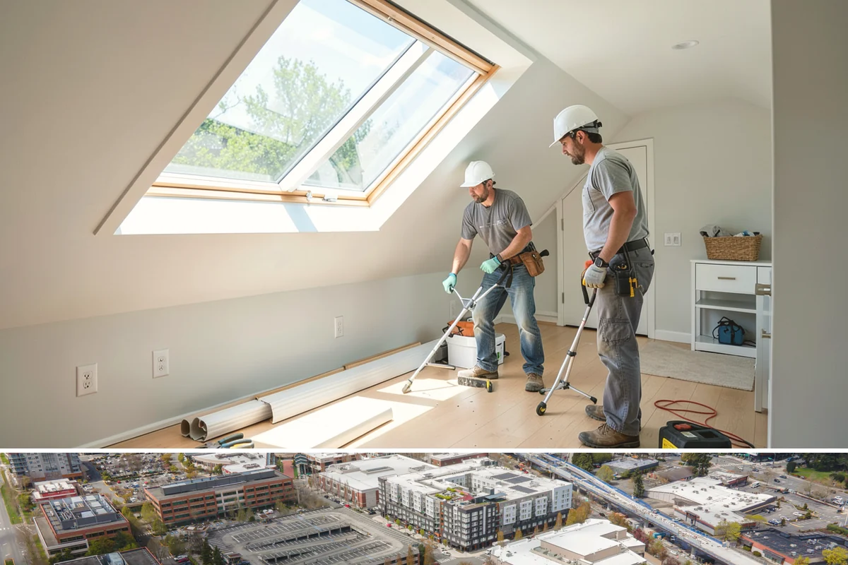 Basement Framing in Redmond, King County, WA - Framing happens indoors and is well suited to the wet season when outdoor work slows.