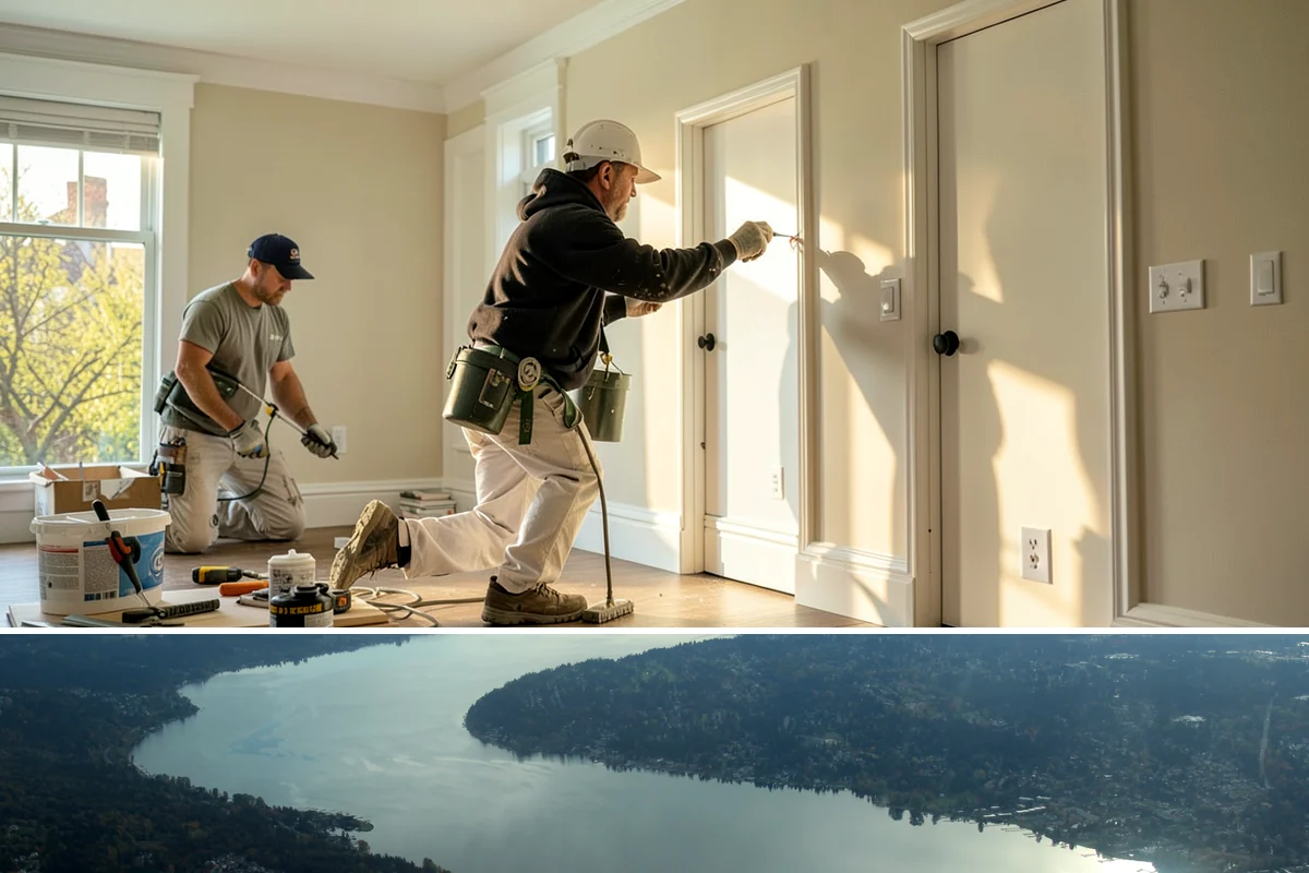 Basement Framing in Sammamish, King County, WA - Framing happens indoors and is well suited to the wet season when outdoor work slows.