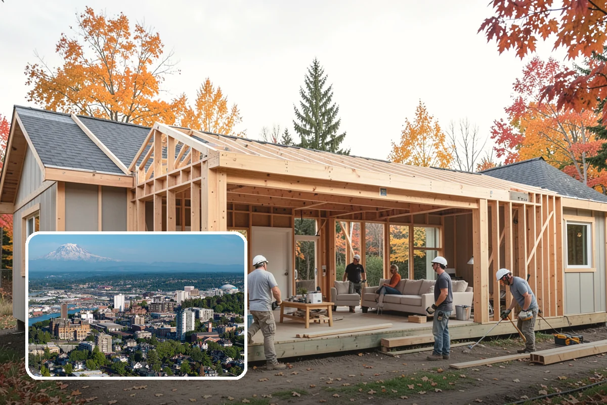 Basement Framing in Tacoma, Pierce County, WA - Defines rooms and usable layout