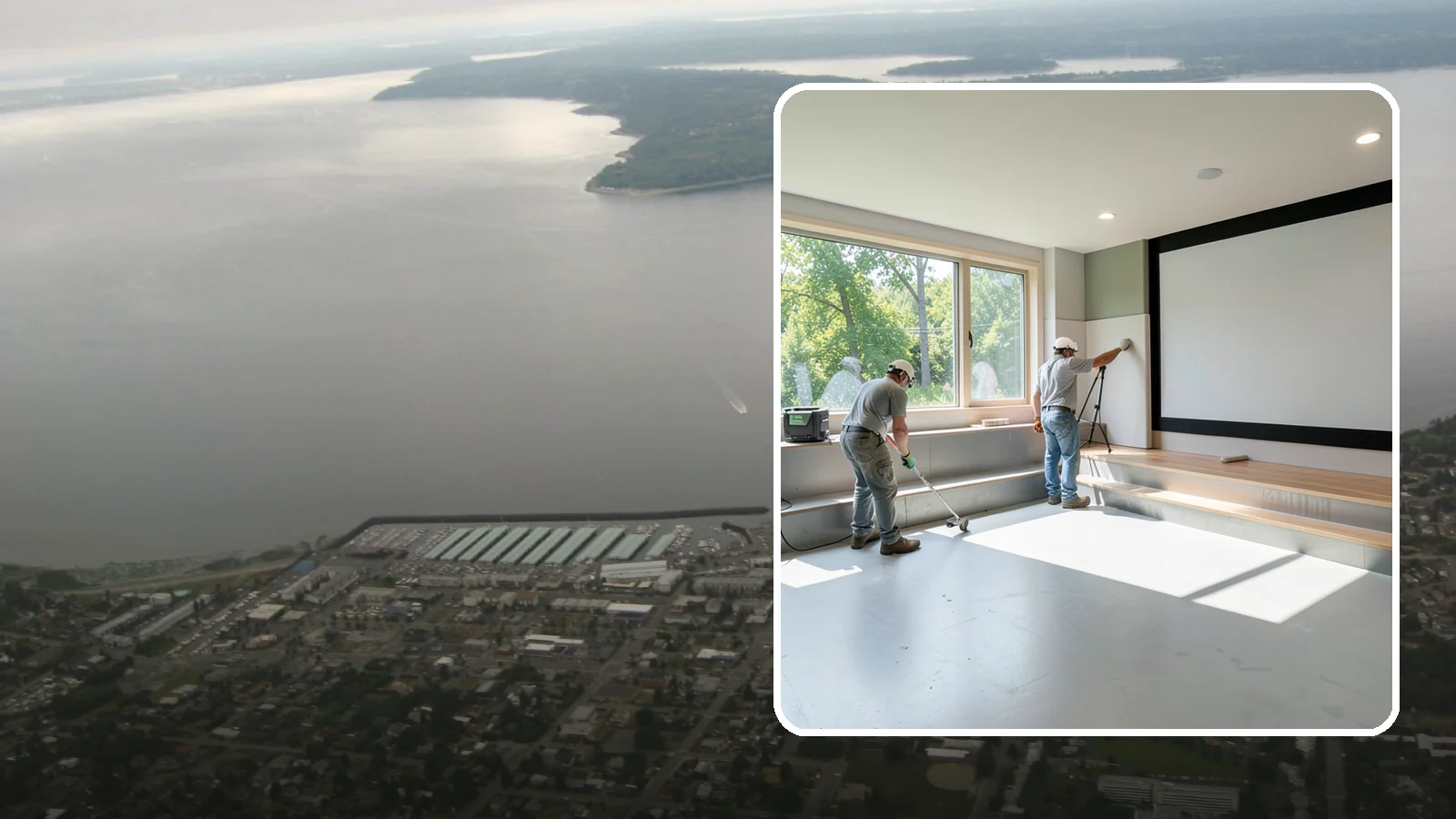 Basement Home Theater in Des Moines, King County, WA - A basement home theater creates a dedicated media room with soundproofing, lighting, and tiered seating.