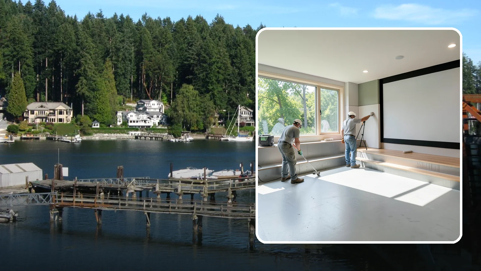 Basement Home Theater in Gig Harbor, Pierce County, WA - A basement home theater creates a dedicated media room with soundproofing, lighting, and tiered seating.
