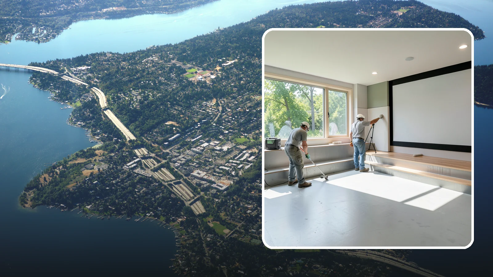 Basement Home Theater in Mercer Island, King County, WA - A basement home theater creates a dedicated media room with soundproofing, lighting, and tiered seating.