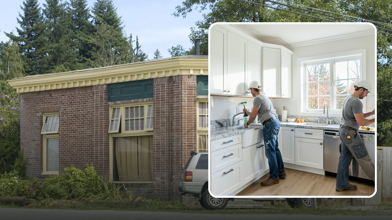 Basement Kitchenette in Hamilton, Skagit County, WA - A basement kitchenette adds a compact kitchen area with sink, counter, and appliances for a suite or entertaining zone.