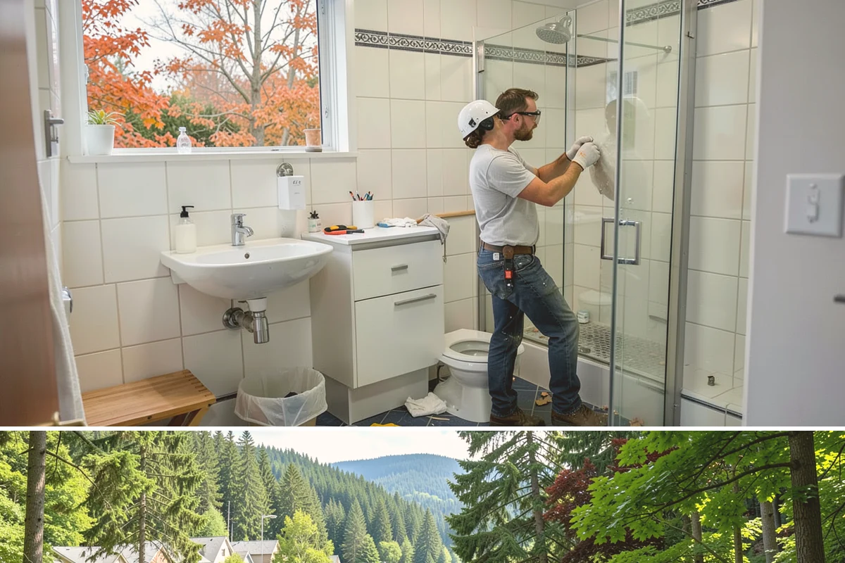 Basement Kitchenette in Lake Forest Park, King County, WA - Kitchenette installation is indoor work and fits neatly into the rainy-season schedule.