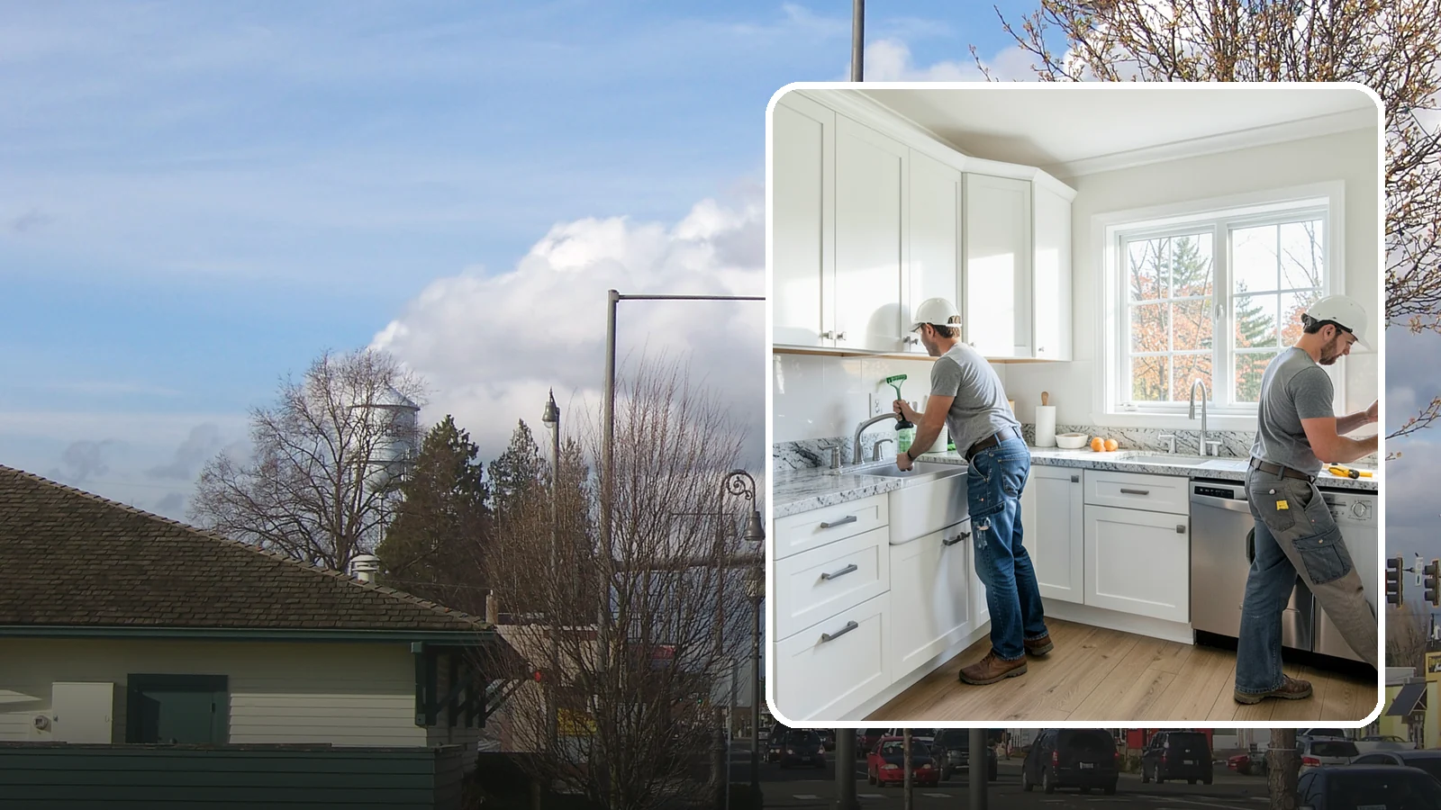 Basement Kitchenette in Marysville, Snohomish County, WA - A basement kitchenette adds a compact kitchen area with sink, counter, and appliances for a suite or entertaining zone.
