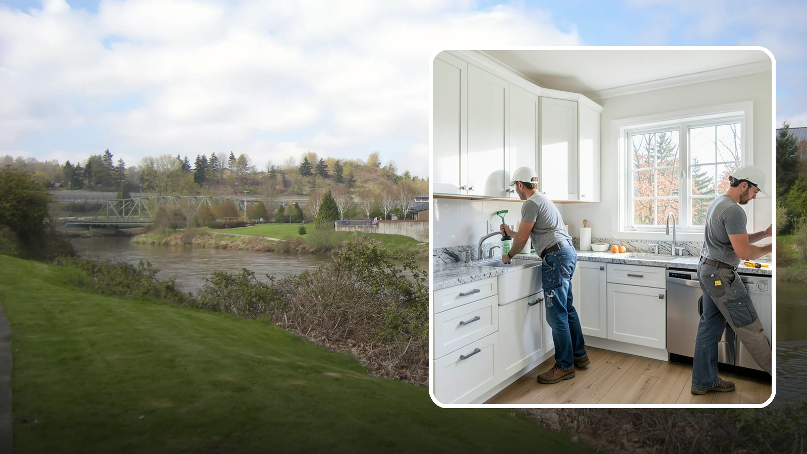 Basement Kitchenette in Tukwila, King County, WA - A basement kitchenette adds a compact kitchen area with sink, counter, and appliances for a suite or entertaining zone.