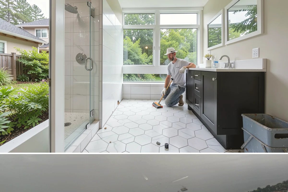 Bathroom Addition in Des Moines, King County, WA - Interior bathroom work can proceed year-round, though tie-in of any exterior wall goes best during drier weather.