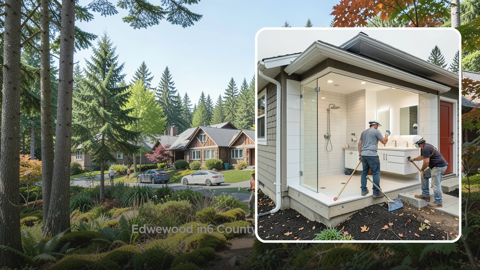 Bathroom Addition in Edgewood, Pierce County, WA - A bathroom addition adds a new full or half bath where your home currently lacks one.
