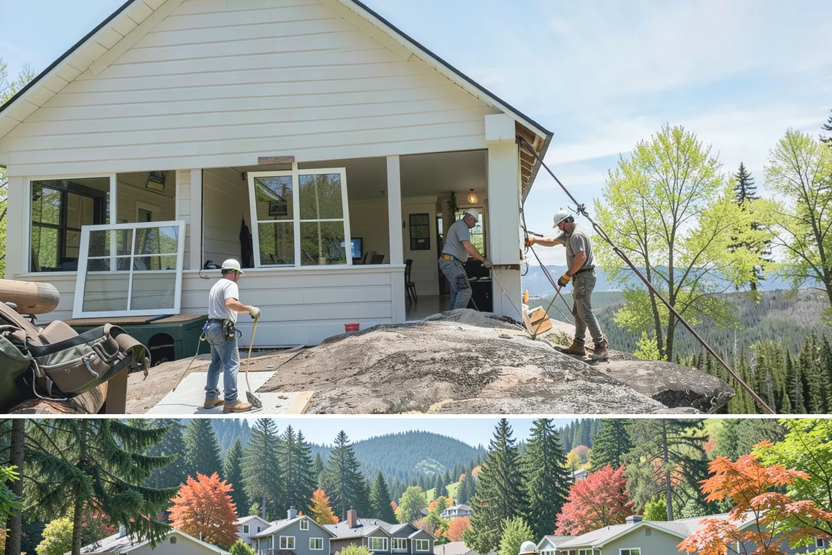 Bathroom Addition in Fircrest, Pierce County, WA - Interior bathroom work can proceed year-round, though tie-in of any exterior wall goes best during drier weather.
