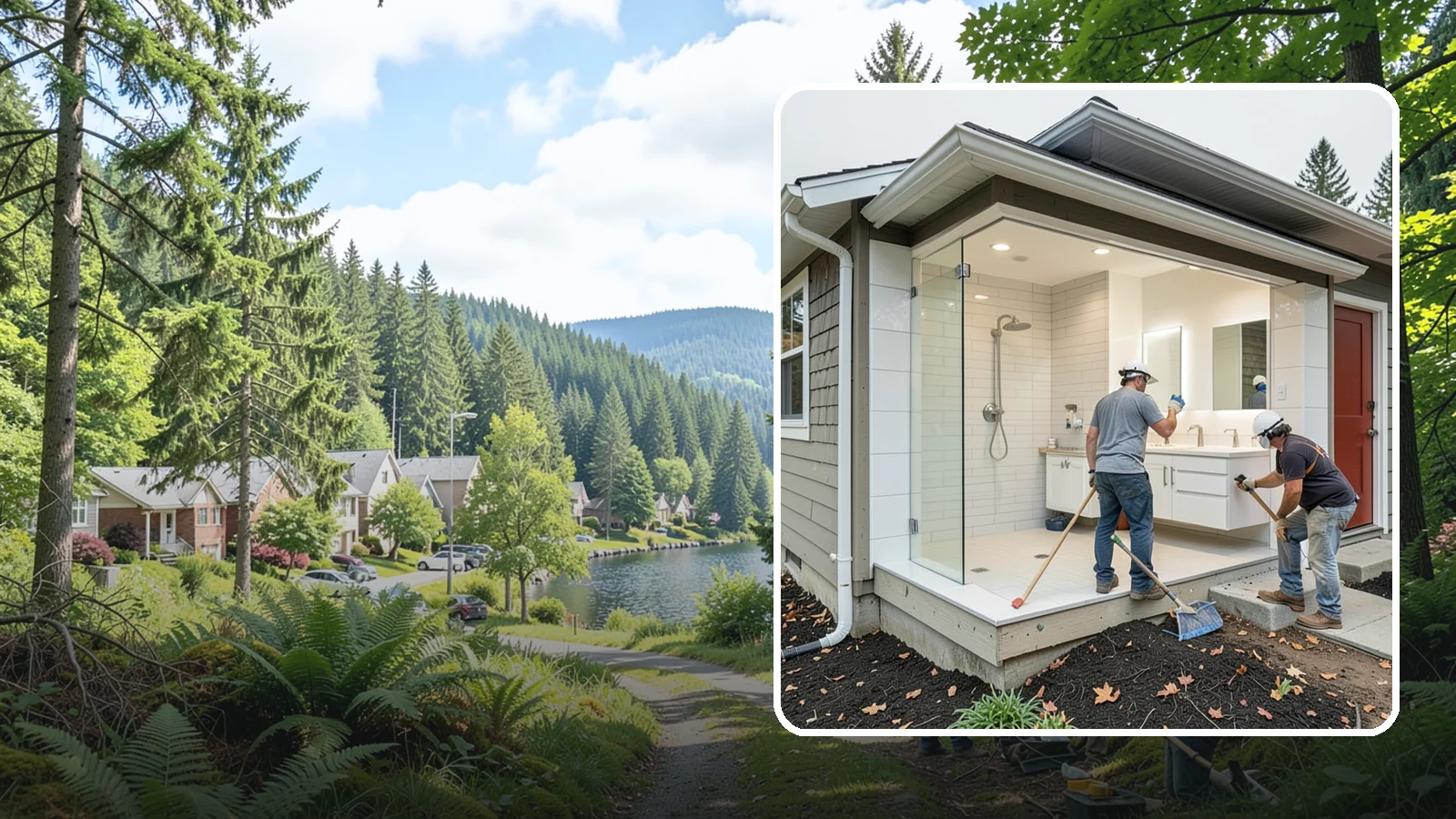 Bathroom Addition in Lake Forest Park, King County, WA - A bathroom addition adds a new full or half bath where your home currently lacks one.