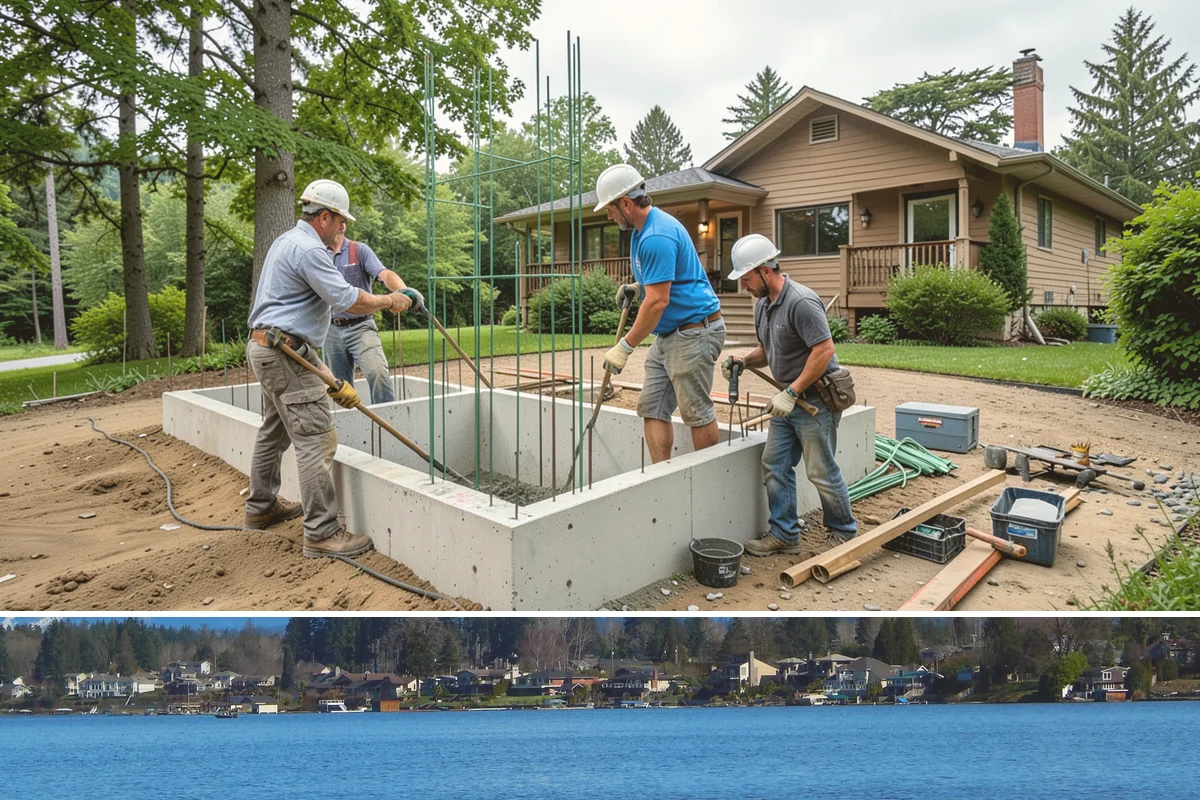 Bathroom Addition in Lake Stevens, Snohomish County, WA - Interior bathroom work can proceed year-round, though tie-in of any exterior wall goes best during drier weather.