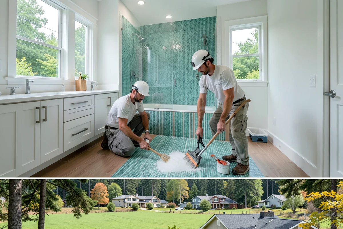 Bathroom Addition in Lyman, Skagit County, WA - Interior bathroom work can proceed year-round, though tie-in of any exterior wall goes best during drier weather.