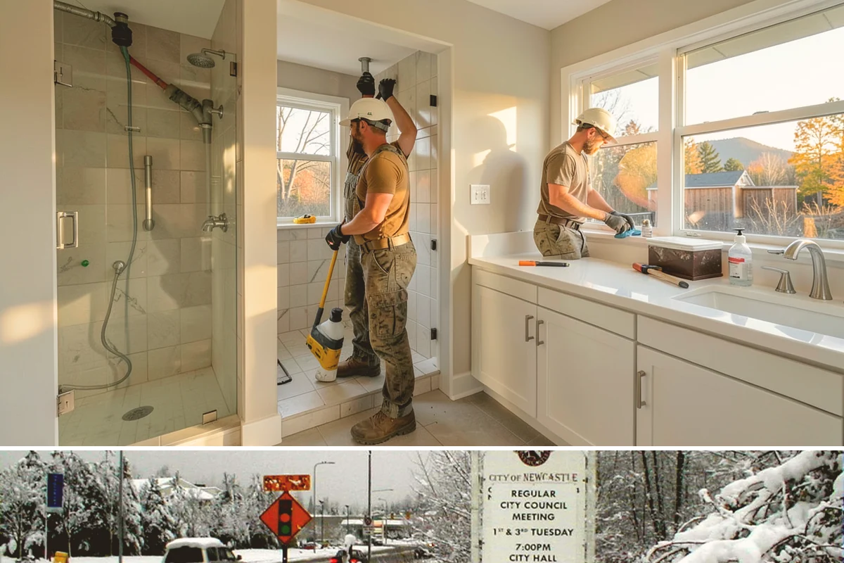 Bathroom Addition in Newcastle, King County, WA - Interior bathroom work can proceed year-round, though tie-in of any exterior wall goes best during drier weather.