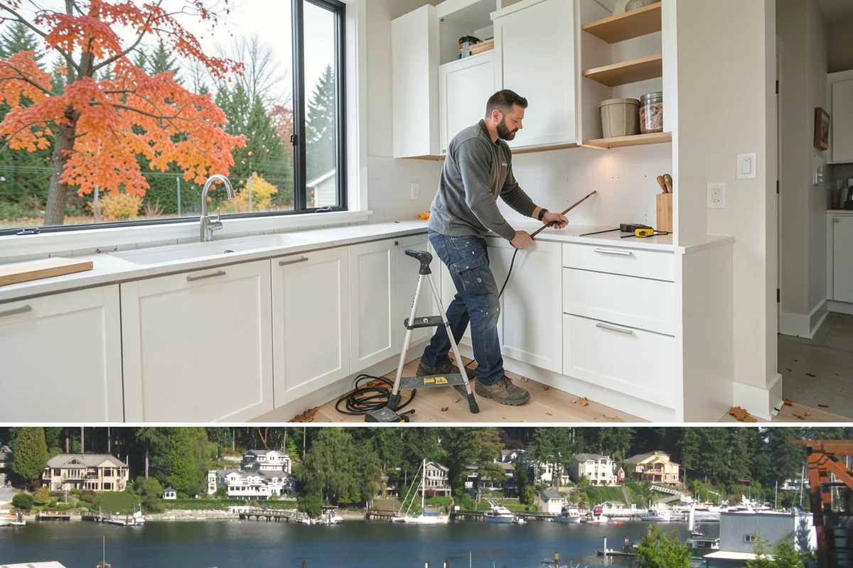 Bathroom Cabinet Installation in Gig Harbor, Pierce County, WA - Bathroom cabinet installation is climate-controlled indoor work scheduled to fit your overall bath project.