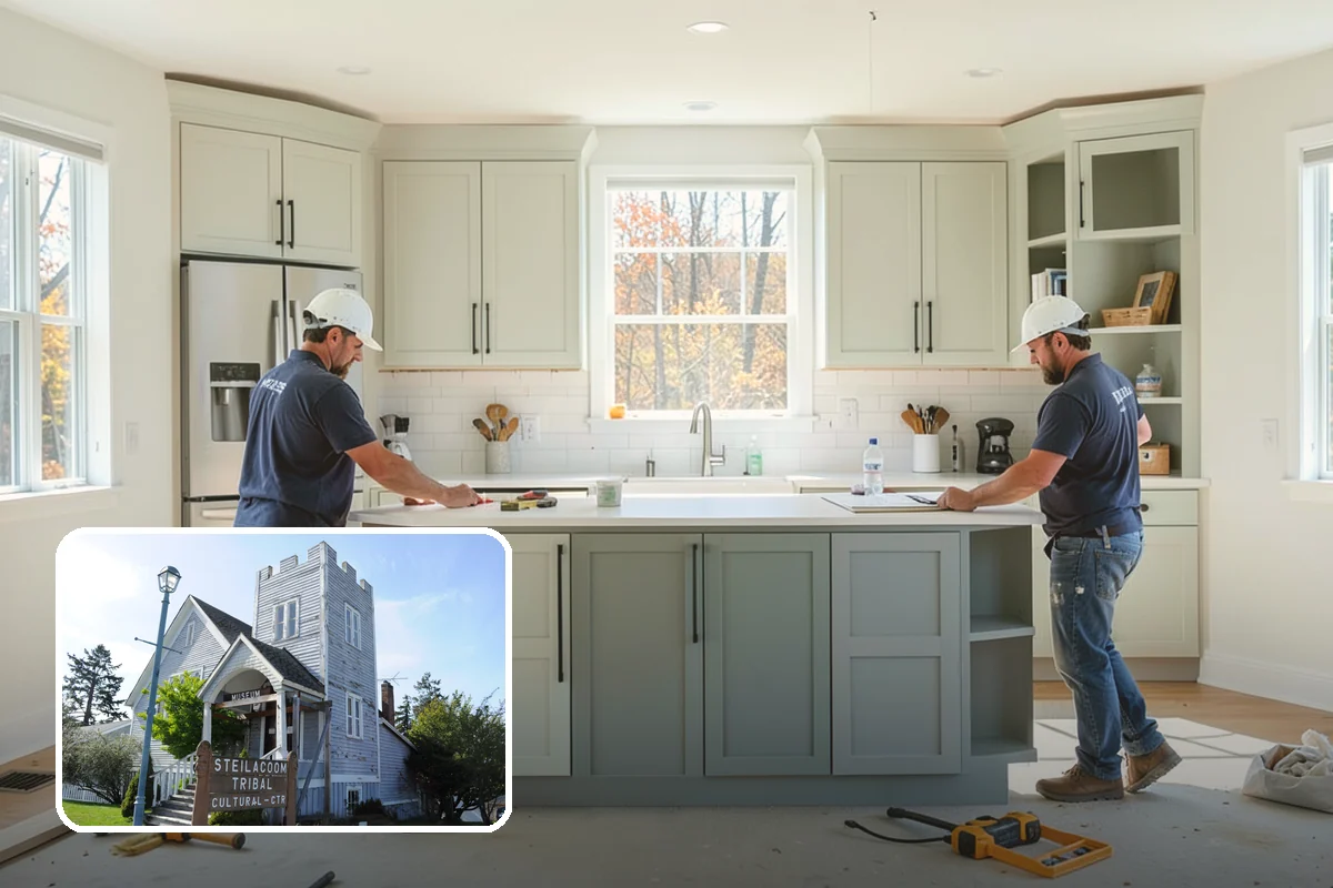 Bathroom Cabinet Installation in Steilacoom, Pierce County, WA - Sturdy, level vanity and cabinet installation