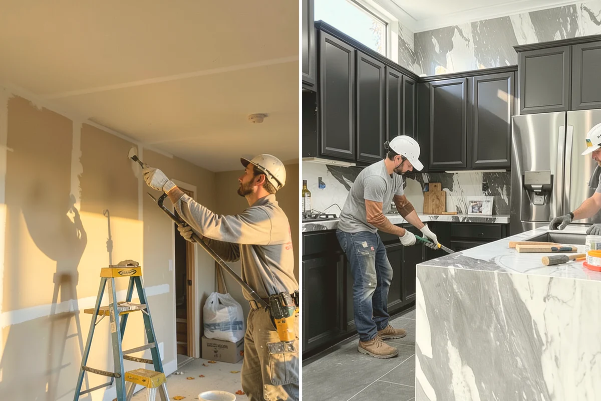 Bathroom Countertop Replacement in Edmonds, Snohomish County, WA - Template the vanity and remove the old top
