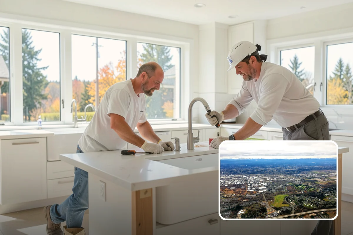 Bathroom Countertop Replacement in Kent, King County, WA - Instantly modernizes the vanity area