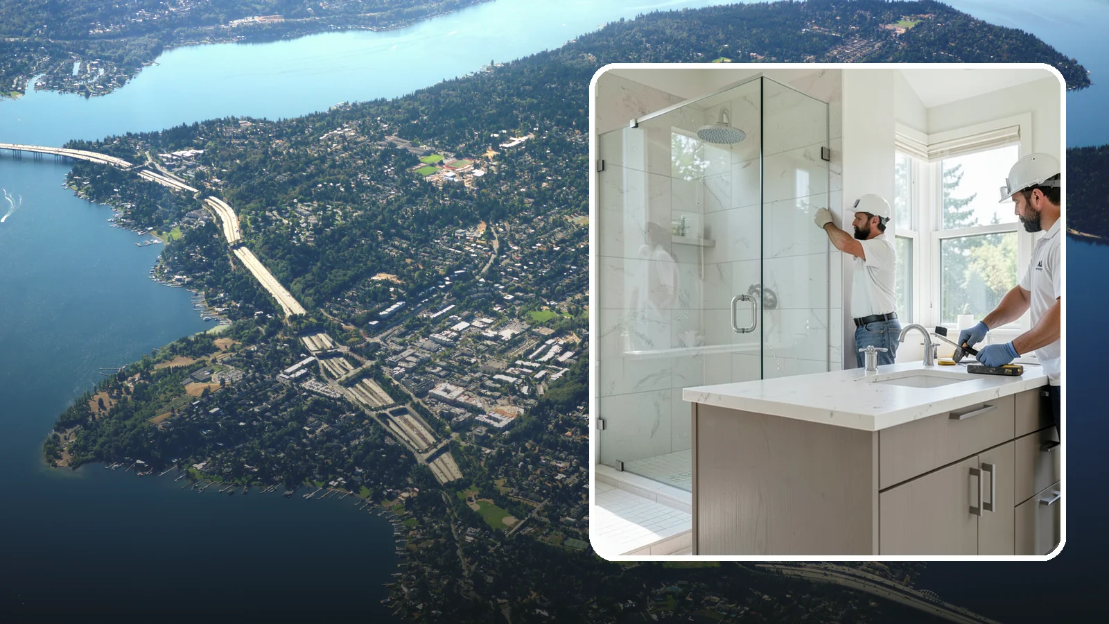 Bathroom Countertop Replacement in Mercer Island, King County, WA - A bathroom countertop replacement refreshes your vanity with a durable, water-resistant surface.