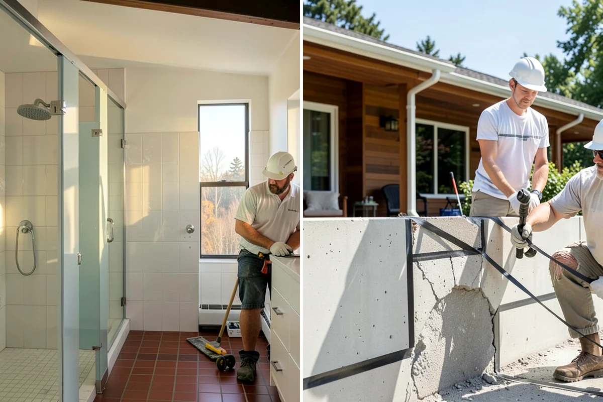 Bathroom Countertop Replacement in Puyallup, Pierce County, WA - Template the vanity and remove the old top