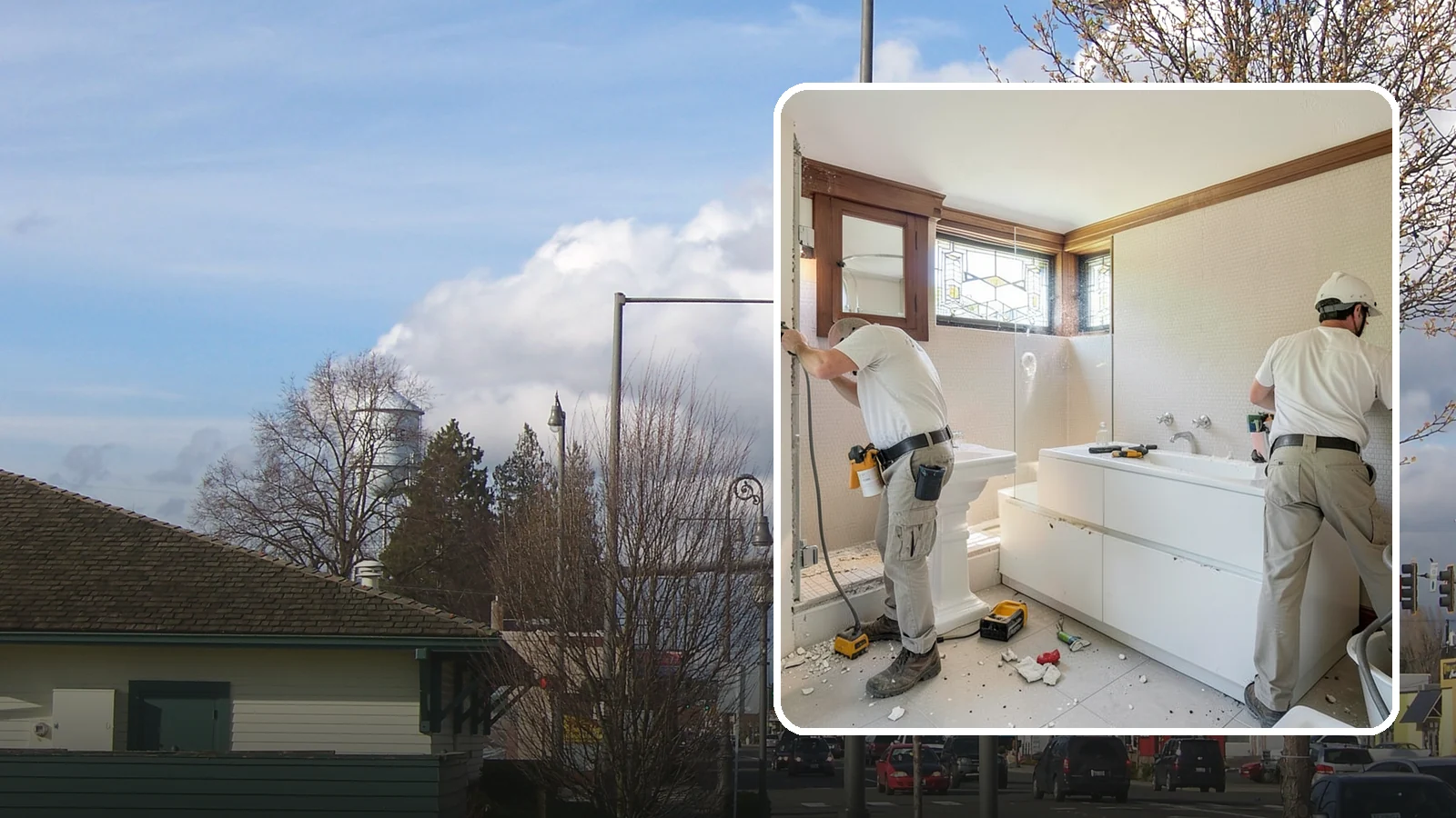 Bathroom Demolition in Marysville, Snohomish County, WA - Careful bathroom demolition clears out old materials while protecting the surrounding home.