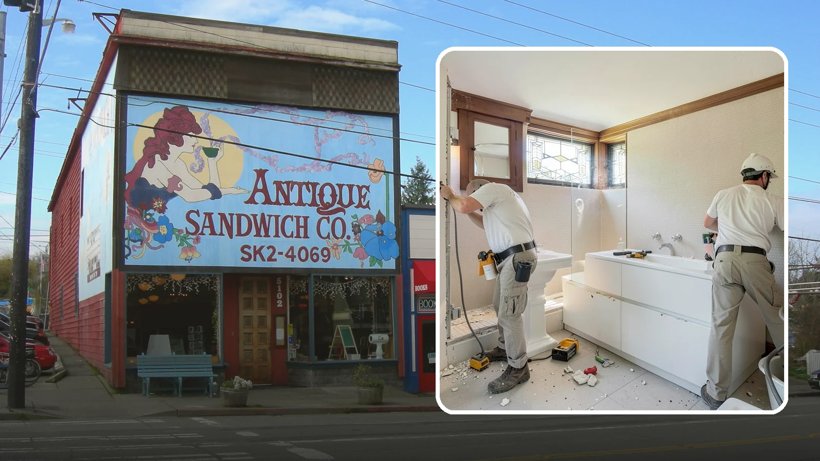 Bathroom Demolition in Ruston, Pierce County, WA - Careful bathroom demolition clears out old materials while protecting the surrounding home.