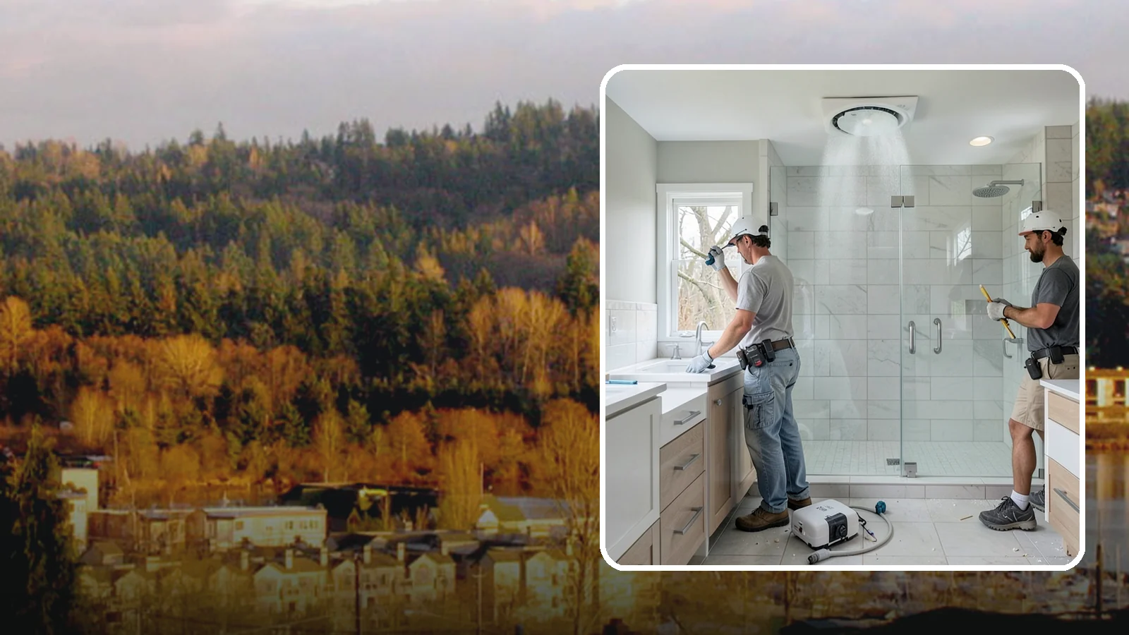 Bathroom Exhaust Fan Installation in Kenmore, King County, WA - A bathroom exhaust fan installation vents humidity outdoors to protect your home from moisture damage.