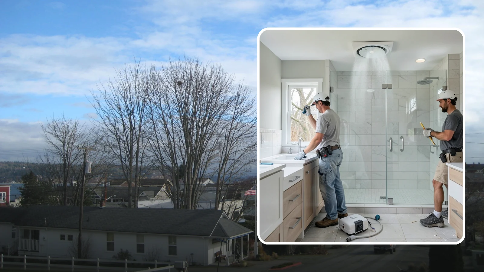 Bathroom Exhaust Fan Installation in Langley, Island County, WA - A bathroom exhaust fan installation vents humidity outdoors to protect your home from moisture damage.