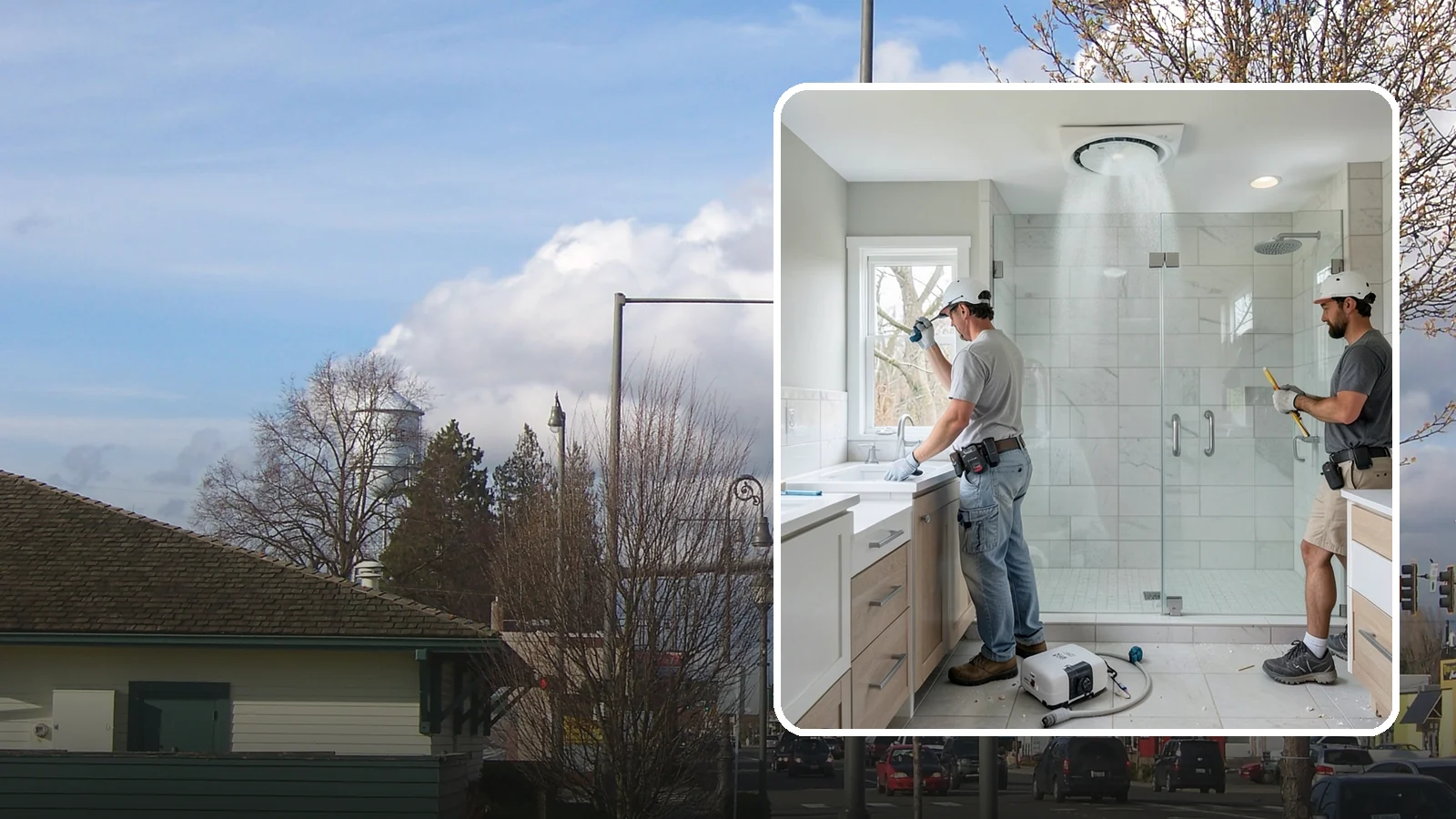Bathroom Exhaust Fan Installation in Marysville, Snohomish County, WA - A bathroom exhaust fan installation vents humidity outdoors to protect your home from moisture damage.