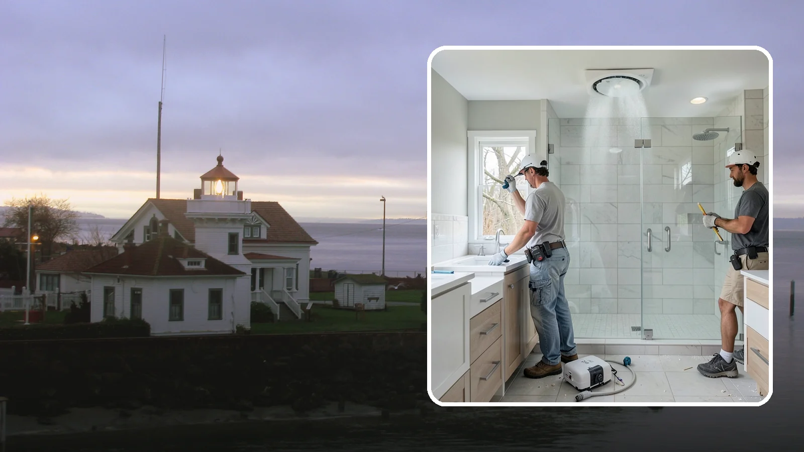 Bathroom Exhaust Fan Installation in Mukilteo, Snohomish County, WA - A bathroom exhaust fan installation vents humidity outdoors to protect your home from moisture damage.